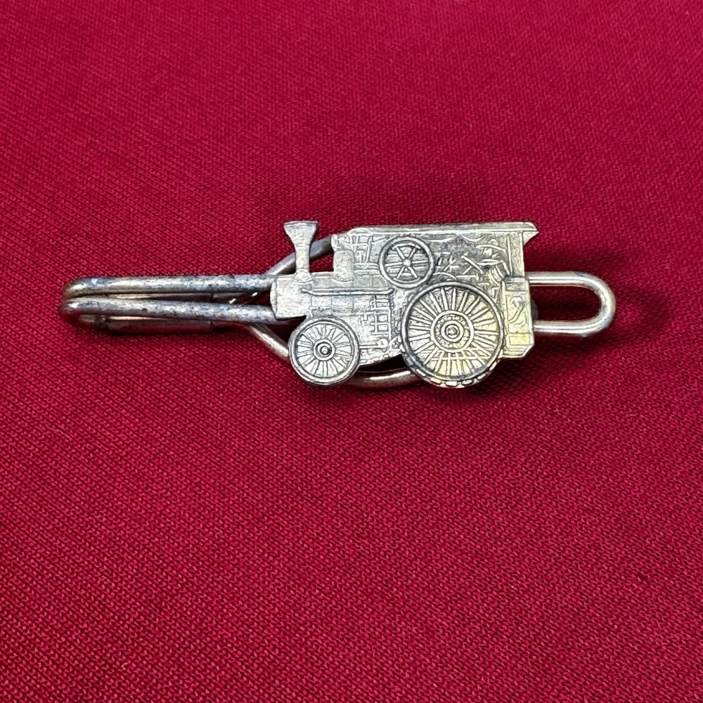 Vintage Gold Tone Steam Tractor Tie Clip